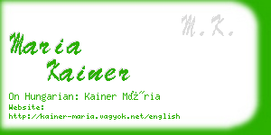 maria kainer business card
